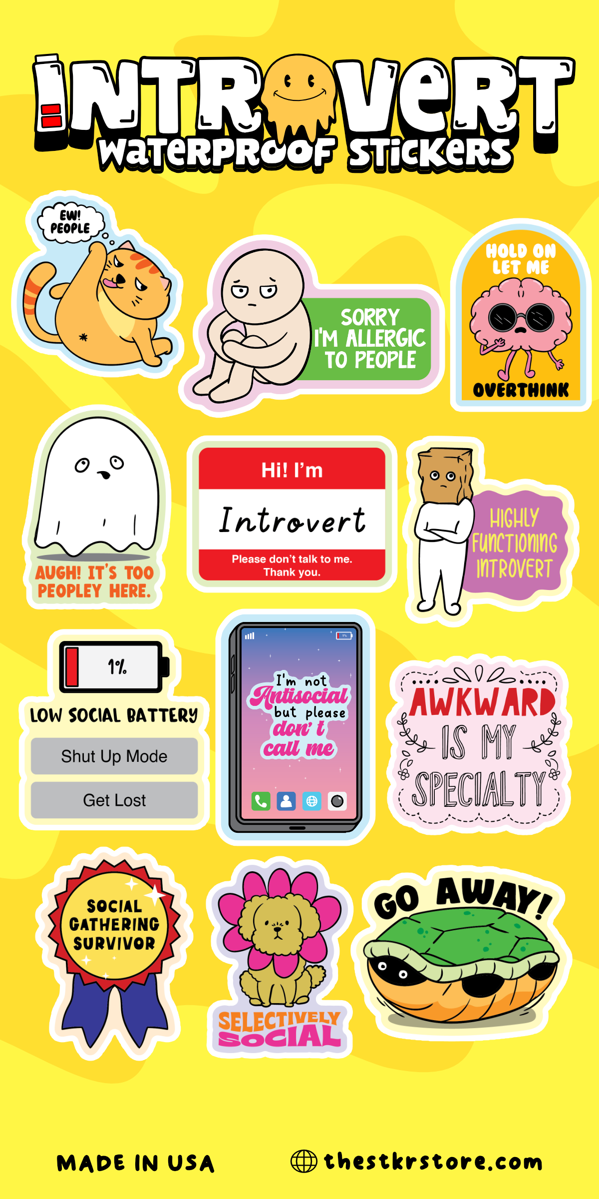 Introvert Sticker Sheet