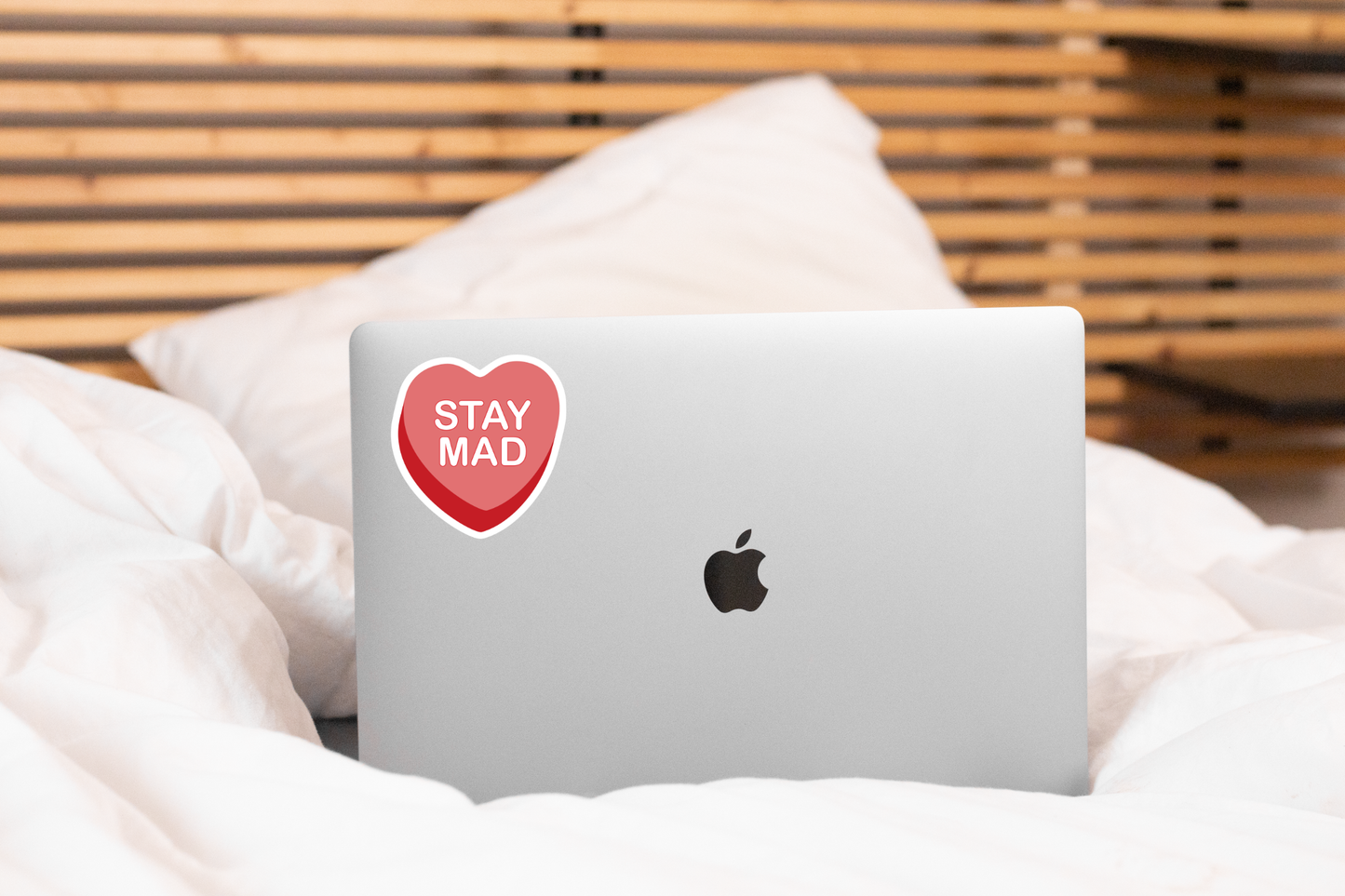 STAY MAD Conversation Heart Sticker