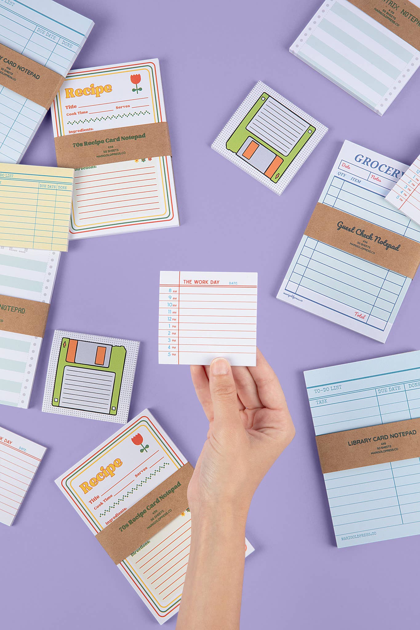 Library Card Notepad Blue