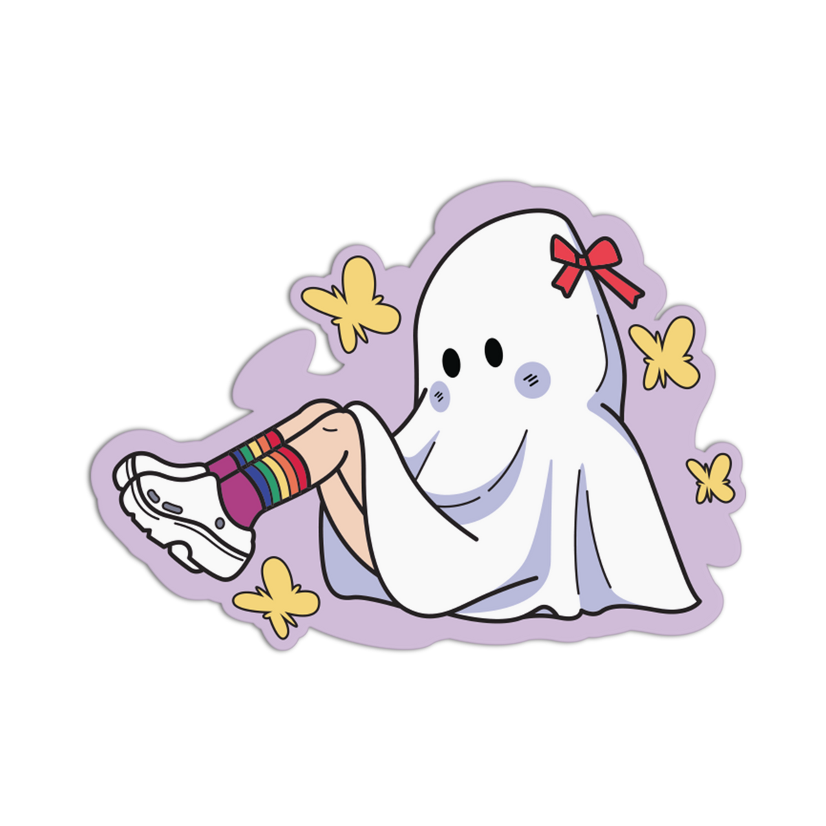 Rainbow Socks Ghost Textured Sticker