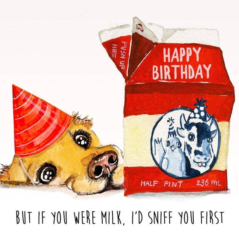 Old Milk Birthday Birthday Card