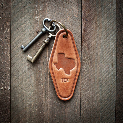 Tex Leather Keychain
