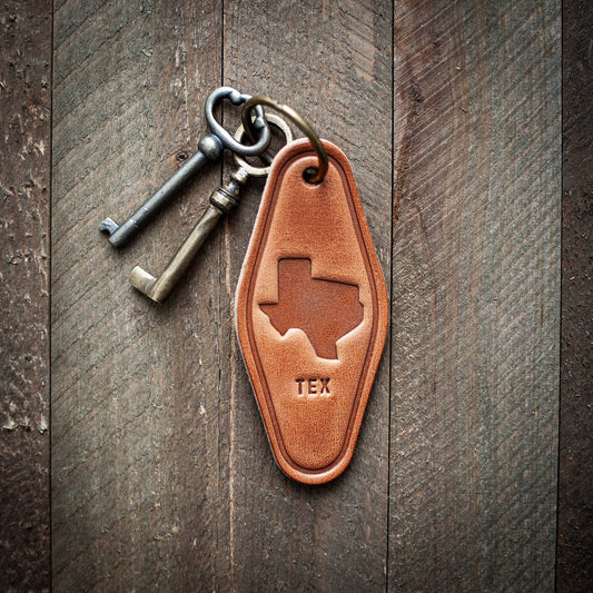 Tex Leather Keychain