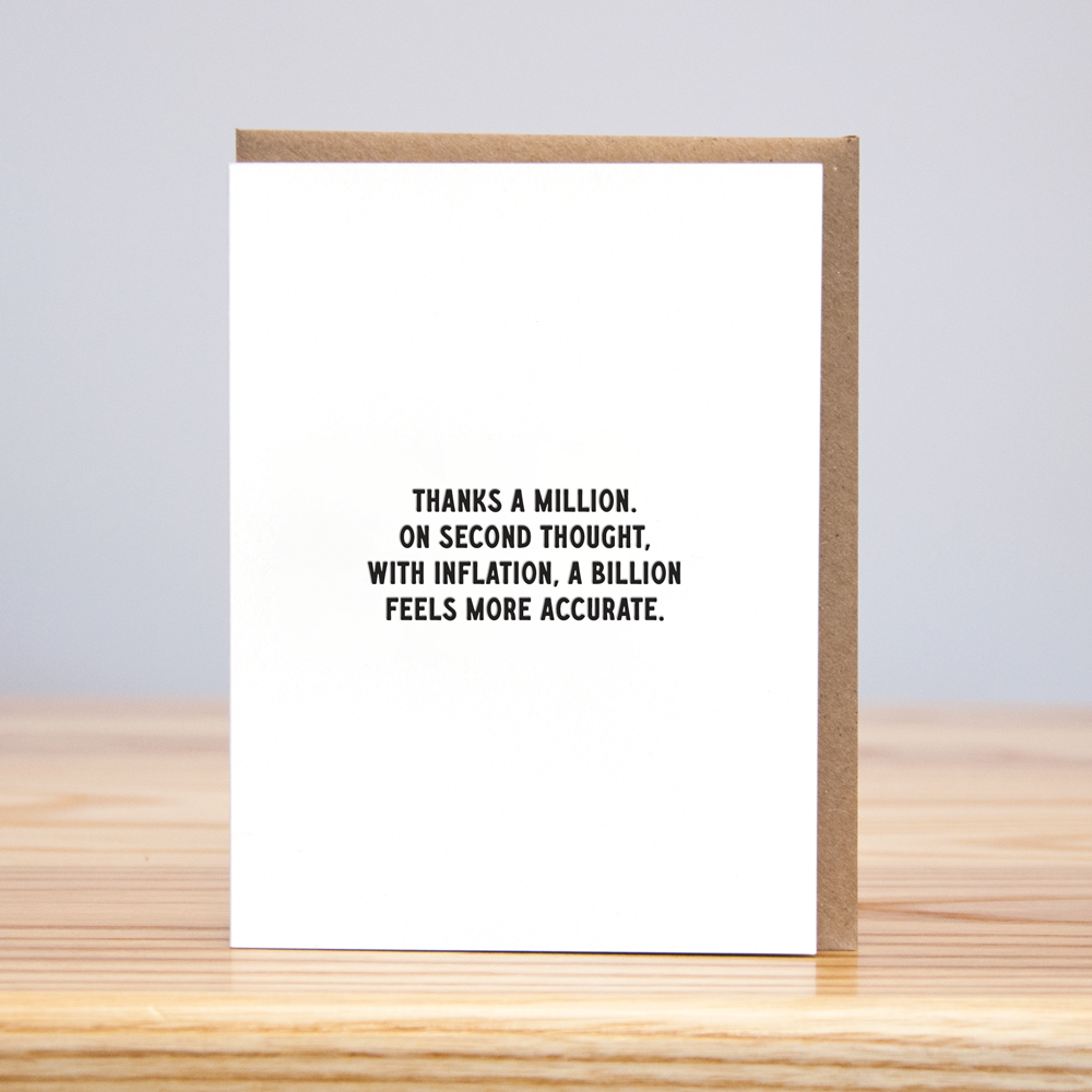 Inflation Thank You Card