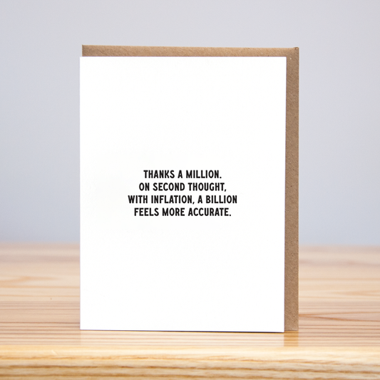 Inflation Thank You Card