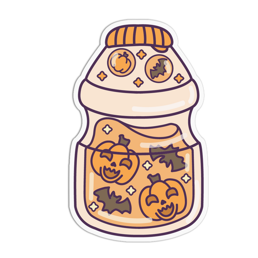 Probiotic Yogurt Halloween Textured Stickers