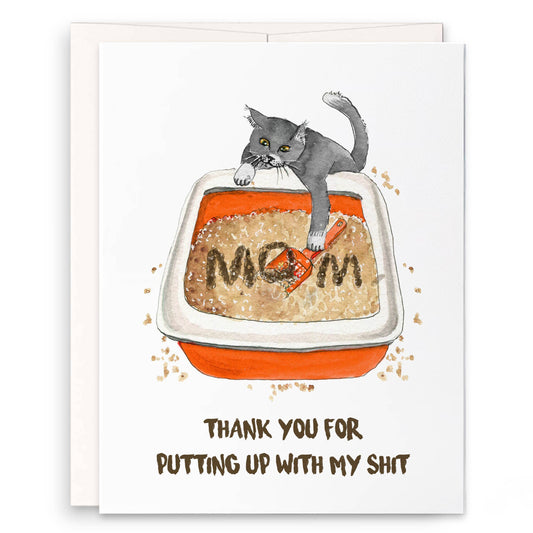 Cat Mom Shit Mothers Day Card