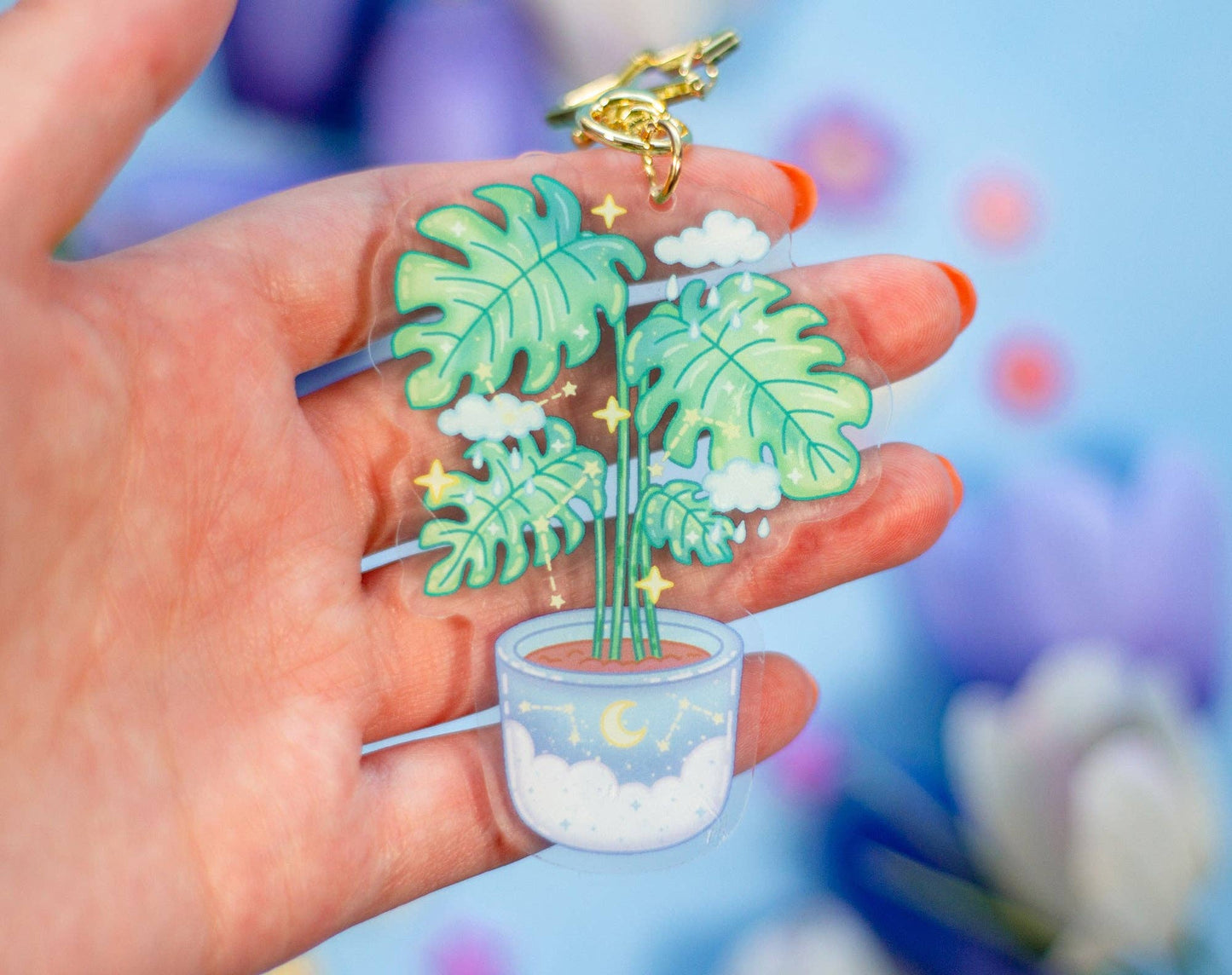 Monstera Keychain