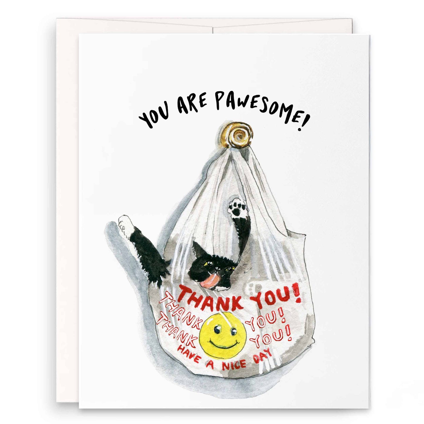 Thank You Bag Cat Card
