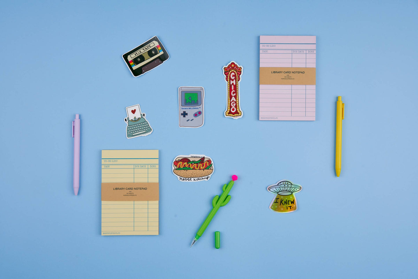 Library Card Notepad Pink