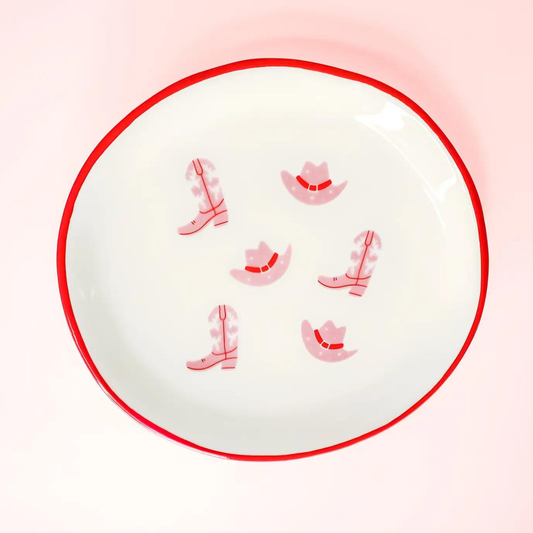 Pink Western Round Tray