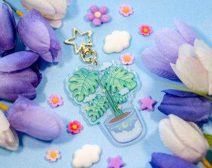 Monstera Keychain