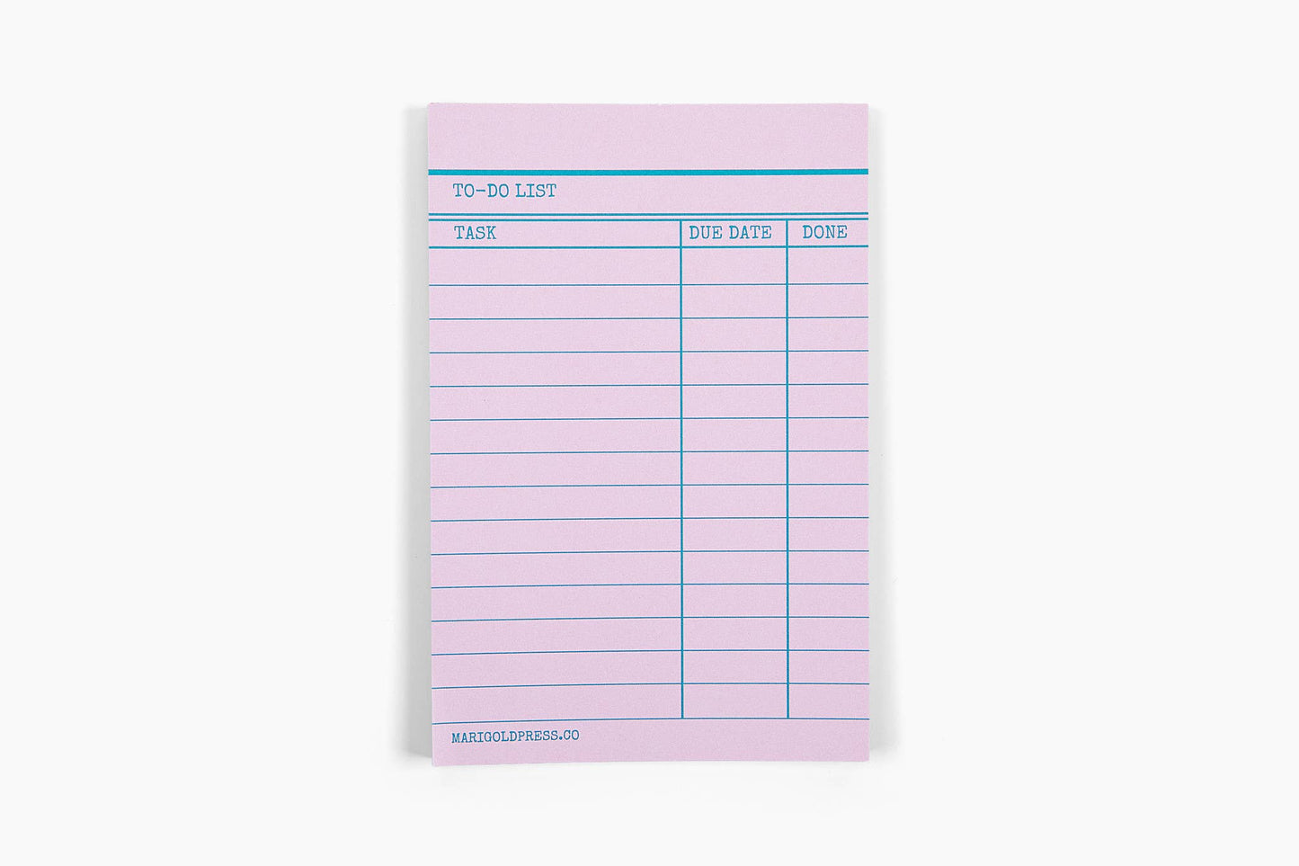 Library Card Notepad Pink