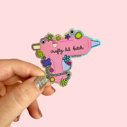 Crafty Lil Bitch Hot Glue Gun Sticker