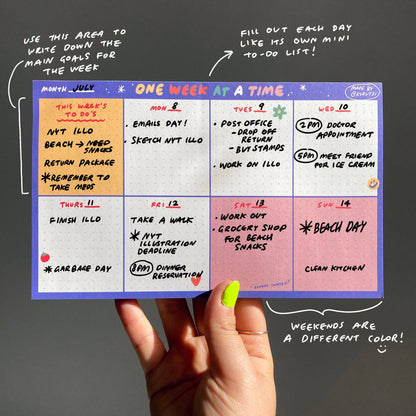 One Week At A Time Weekly Planner