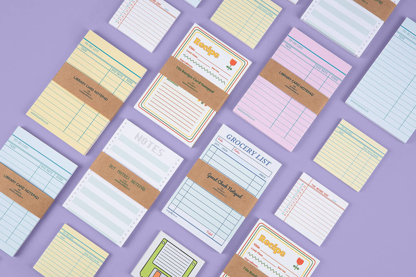 Library Card Notepad Yellow