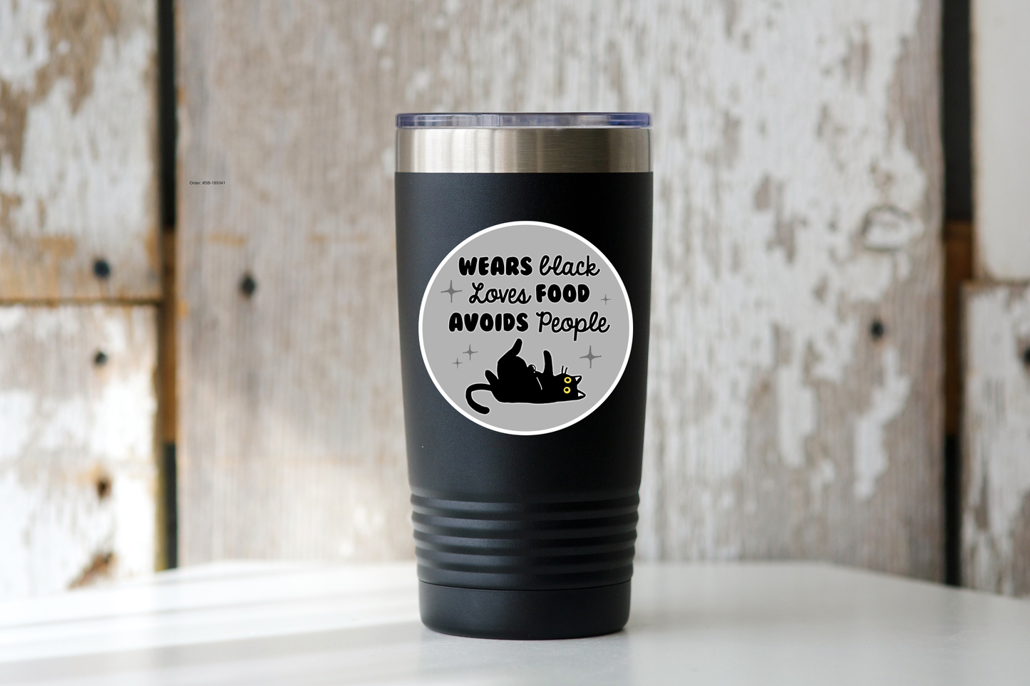 Wears Black Avoids People Sticker