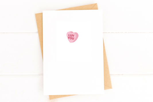 Luv You Candy Heart Card