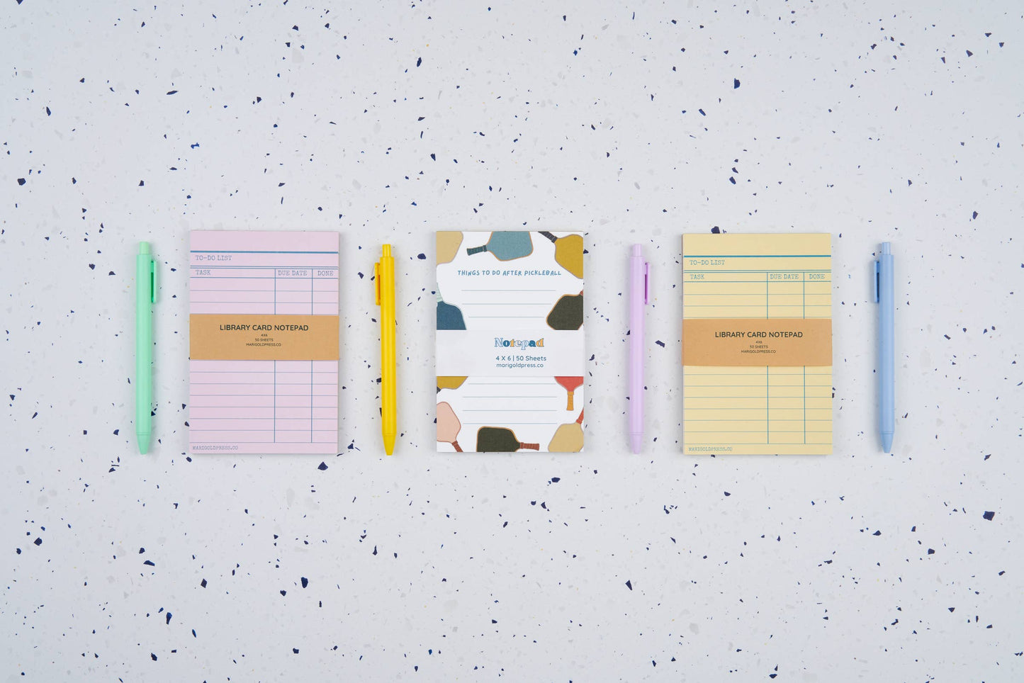 Library Card Notepad Pink