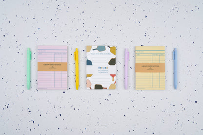 Library Card Notepad Pink