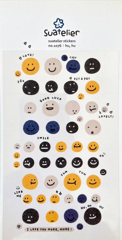 Smile Face HU HU Sticker Sheet