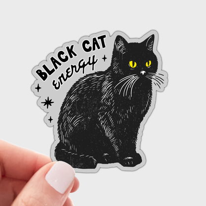 Black Cat Energy Sticker