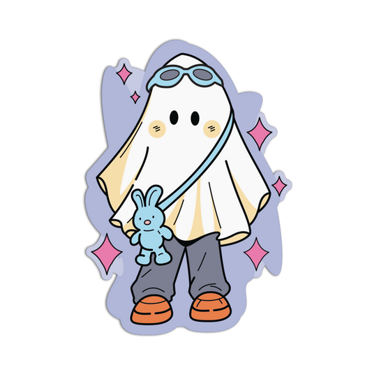 Bunny Bag Ghost Textured Sticker