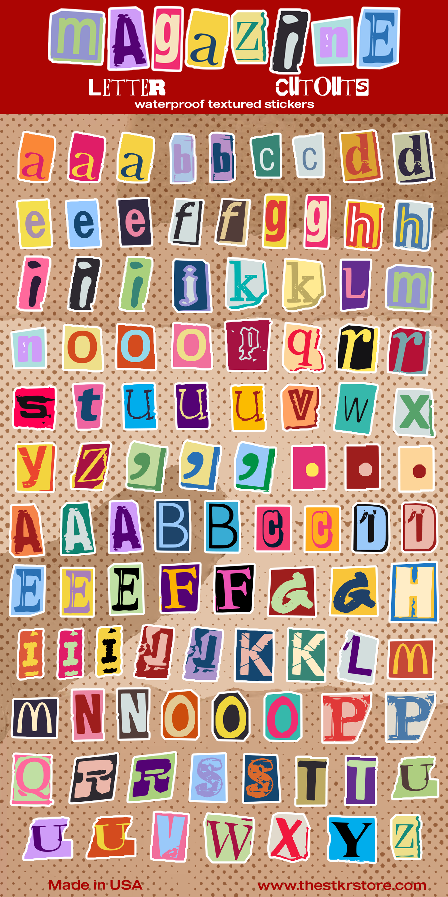 Magazine Letter Sticker Sheet