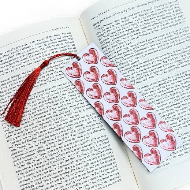 Shimmering Hearts 3D Valentines Bookmark