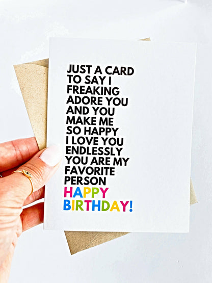 I Love You So Much Birthday Card