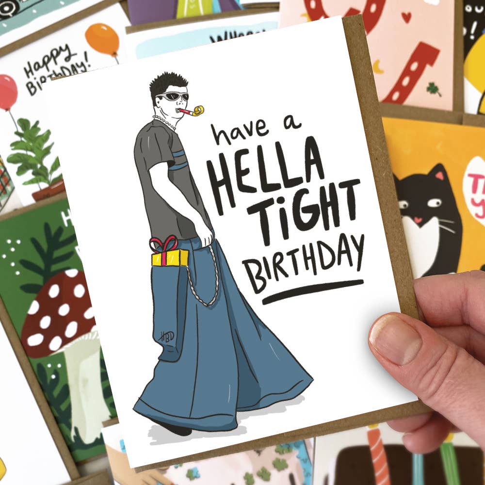 Wide Leg Jeans 90s Birthday Card