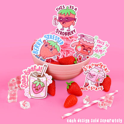 Berry Stressed Strawberry Sticker