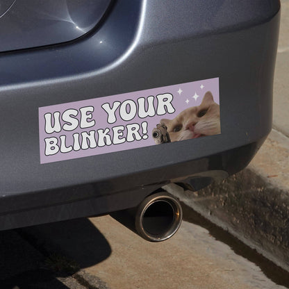 Use Your Blinker Cat Bumper Sticker