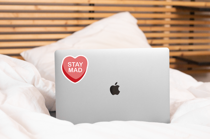 STAY MAD Conversation Heart Sticker