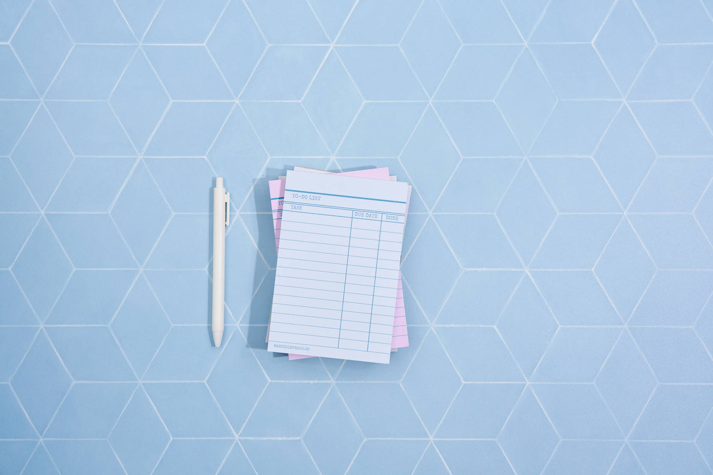 Library Card Notepad Blue