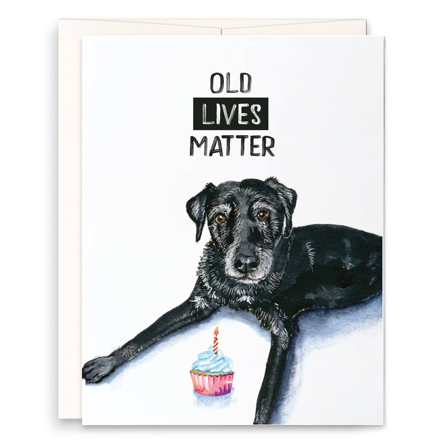 Old Live Matter Lab Dog Birthday Card