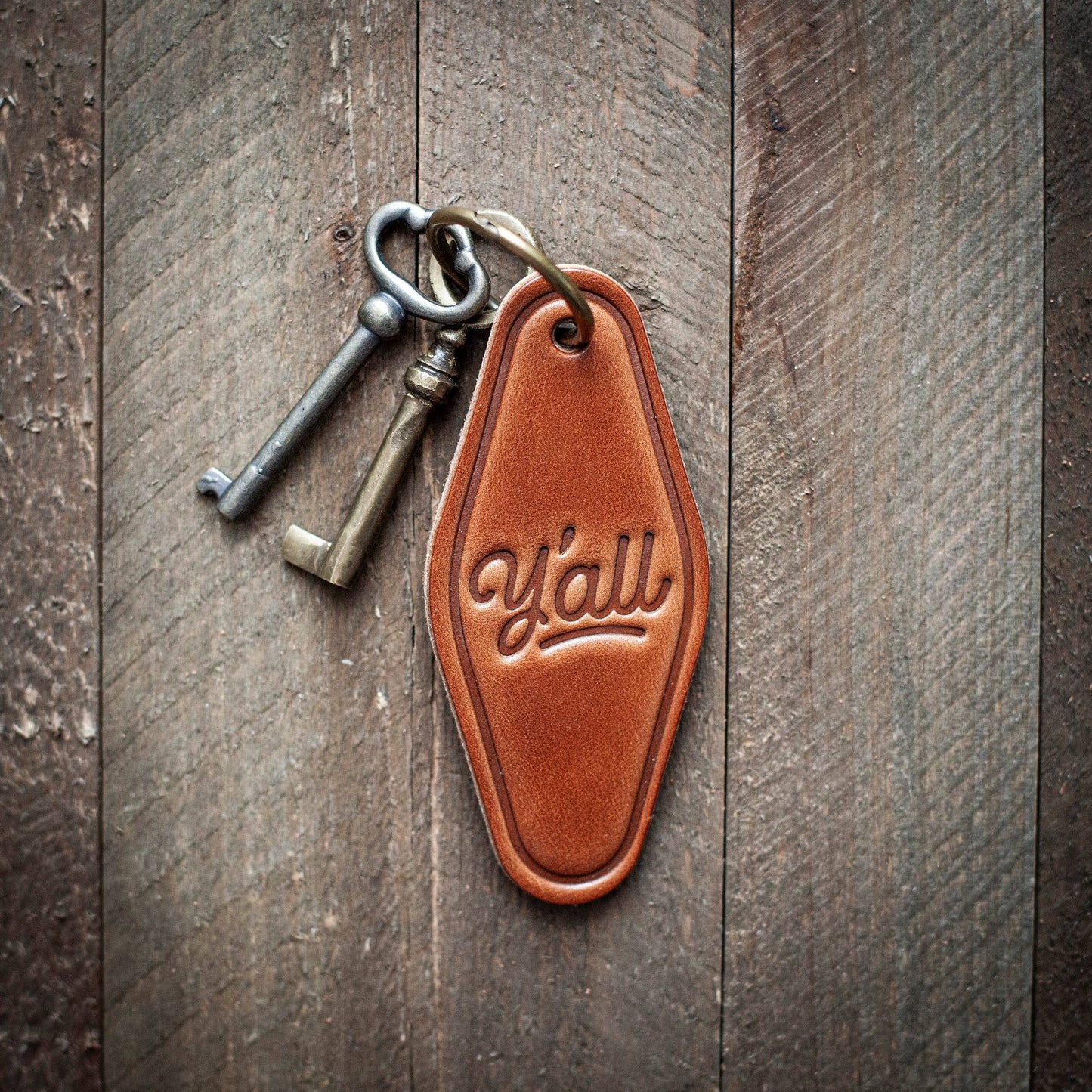 Y'all Leather Motel  Keychain