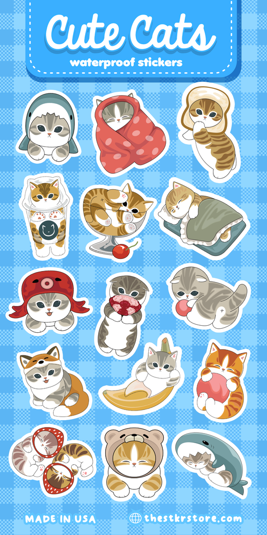 Cute Cats Sticker Sheet