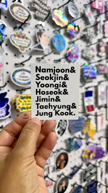 BTS Names sticker