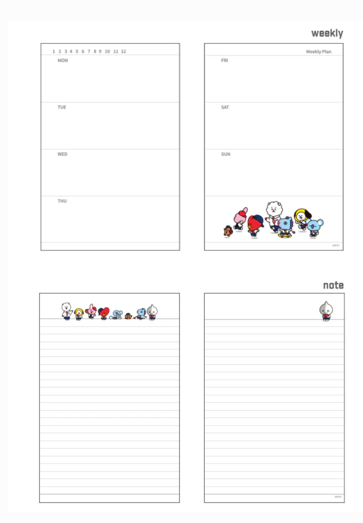 BT21© Tata PVC Cover Diary