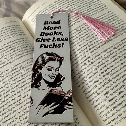 Read More Books Give Less Fucks 3D Bookmark