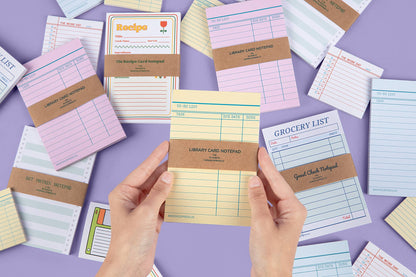 Library Card Notepad Yellow