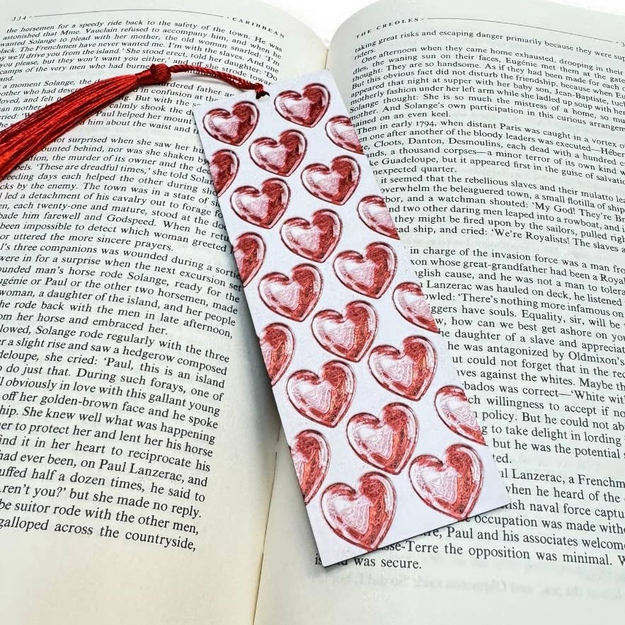Shimmering Hearts 3D Valentines Bookmark