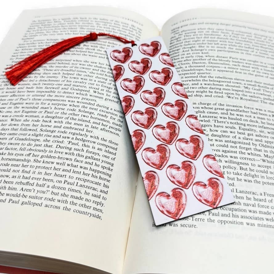 Shimmering Hearts 3D Valentines Bookmark