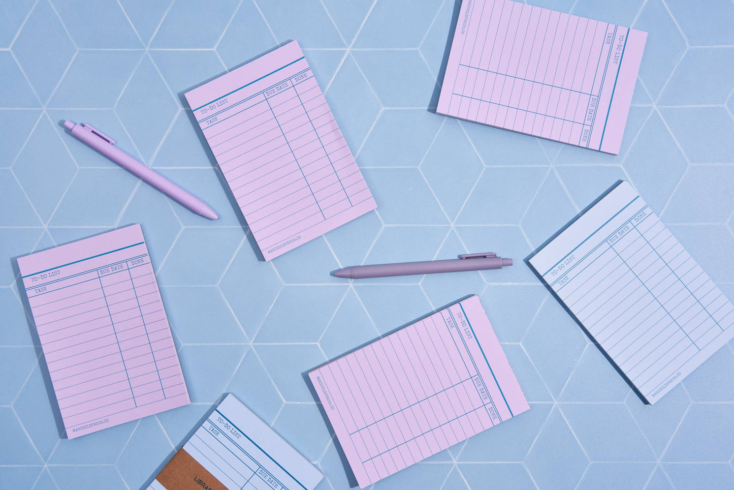 Library Card Notepad Pink