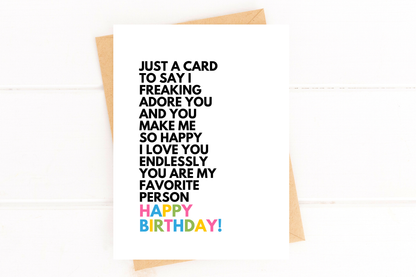 I Love You So Much Birthday Card