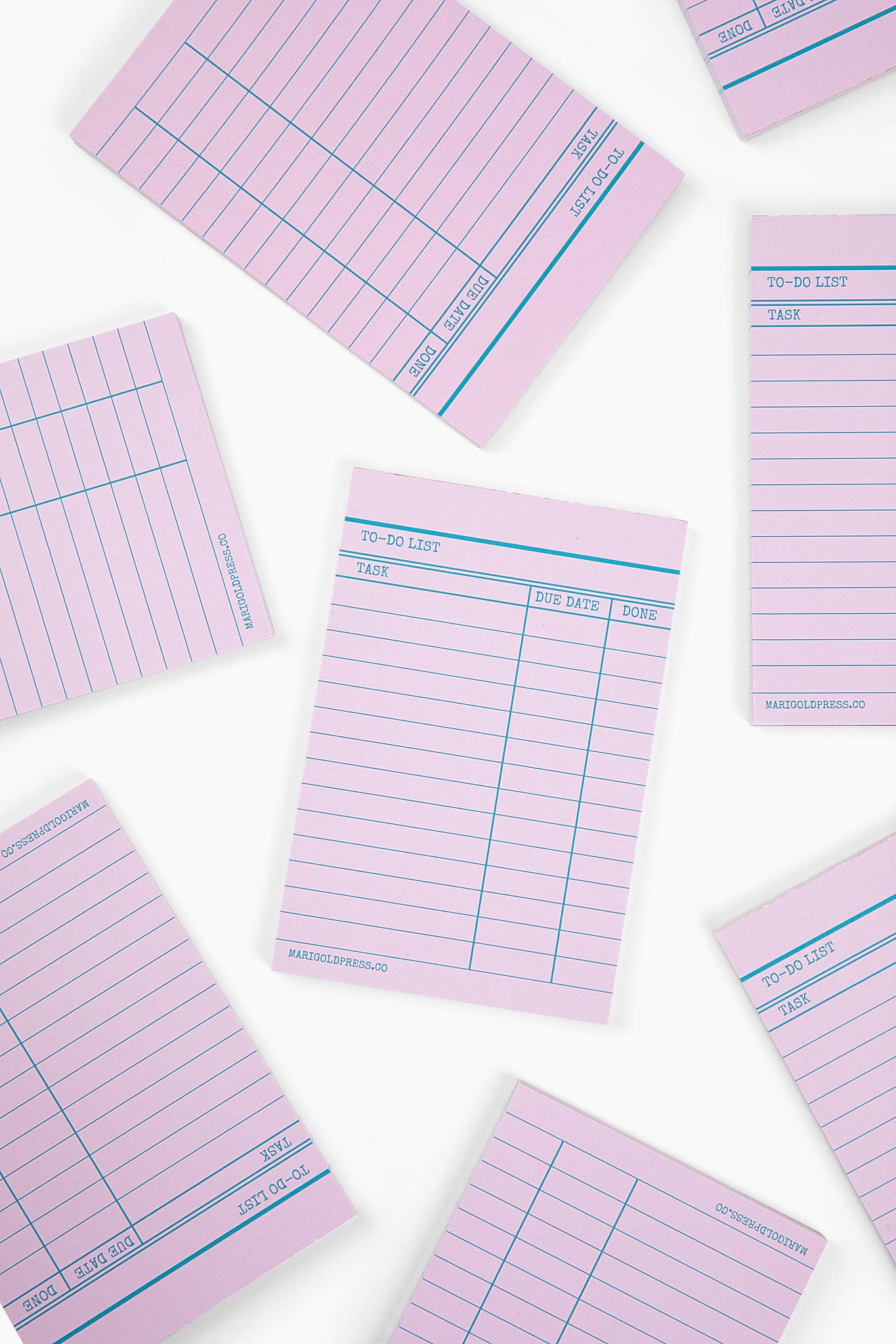 Library Card Notepad Pink