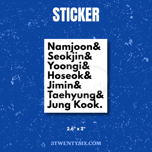 BTS Names sticker