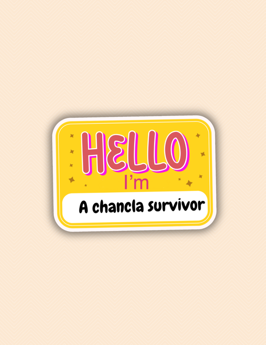 Hello Chancla Survivor Sticker