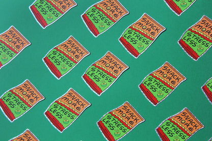 Snack More Stress Less Sticker